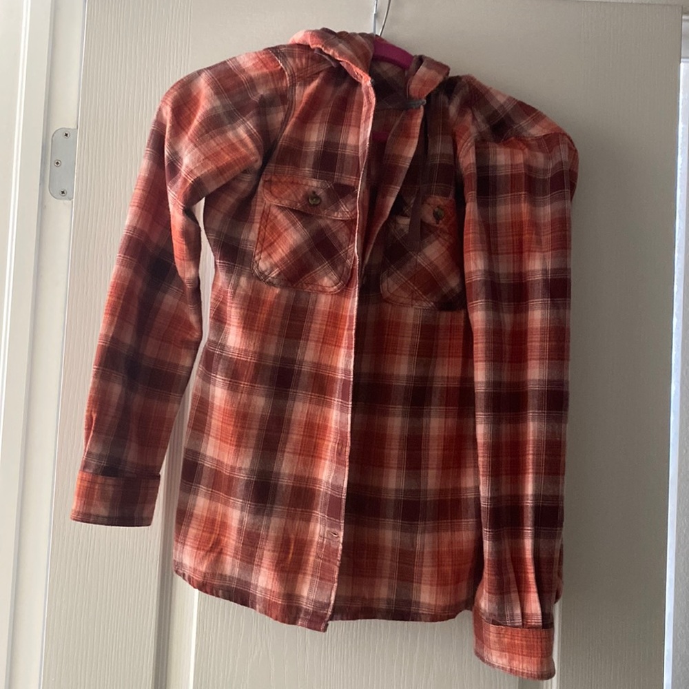 Great condition Carhartt hooded flannel shirt XS (0-2)